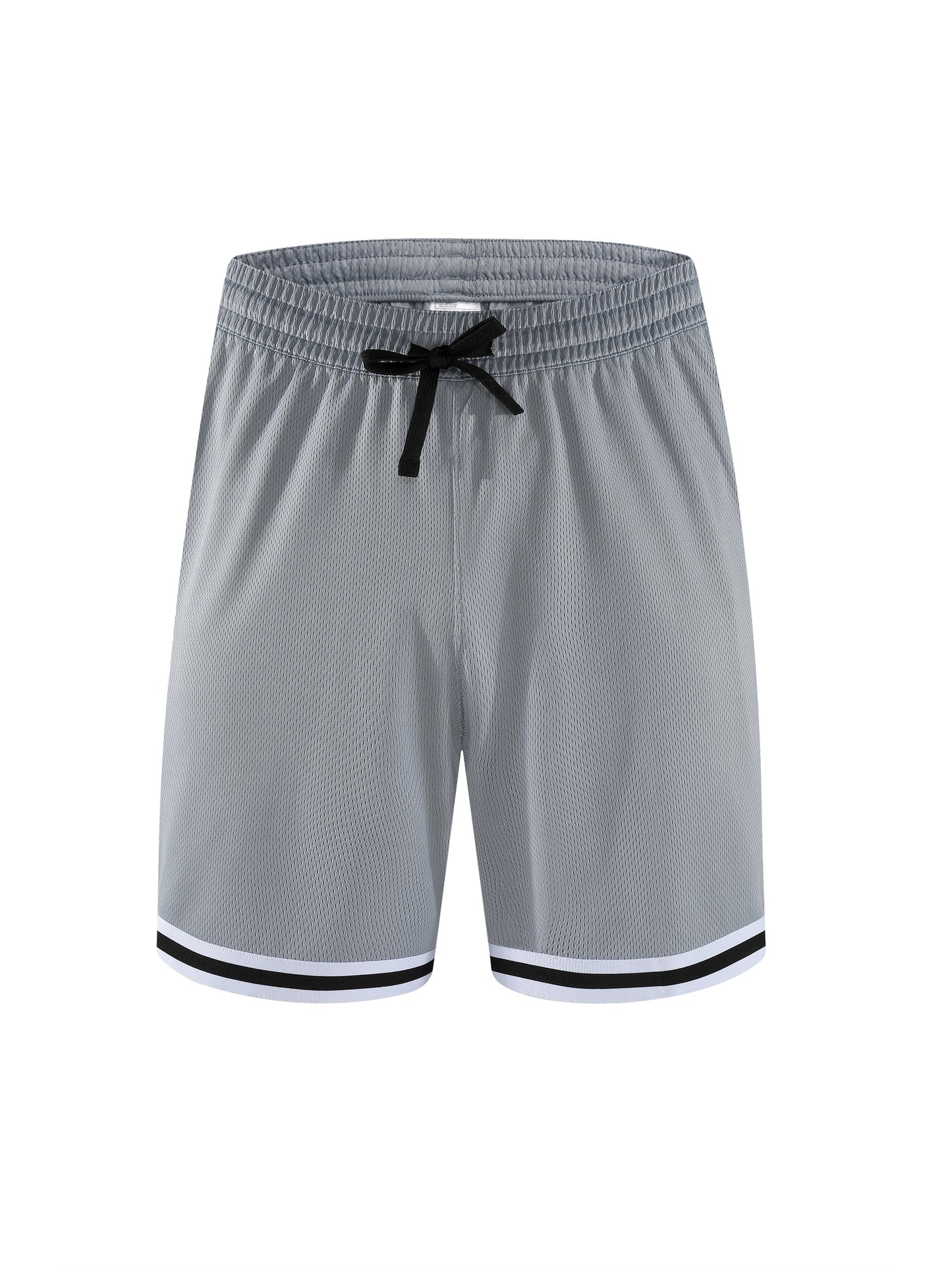 Grey Classic Stripe Trim Basketball Shorts