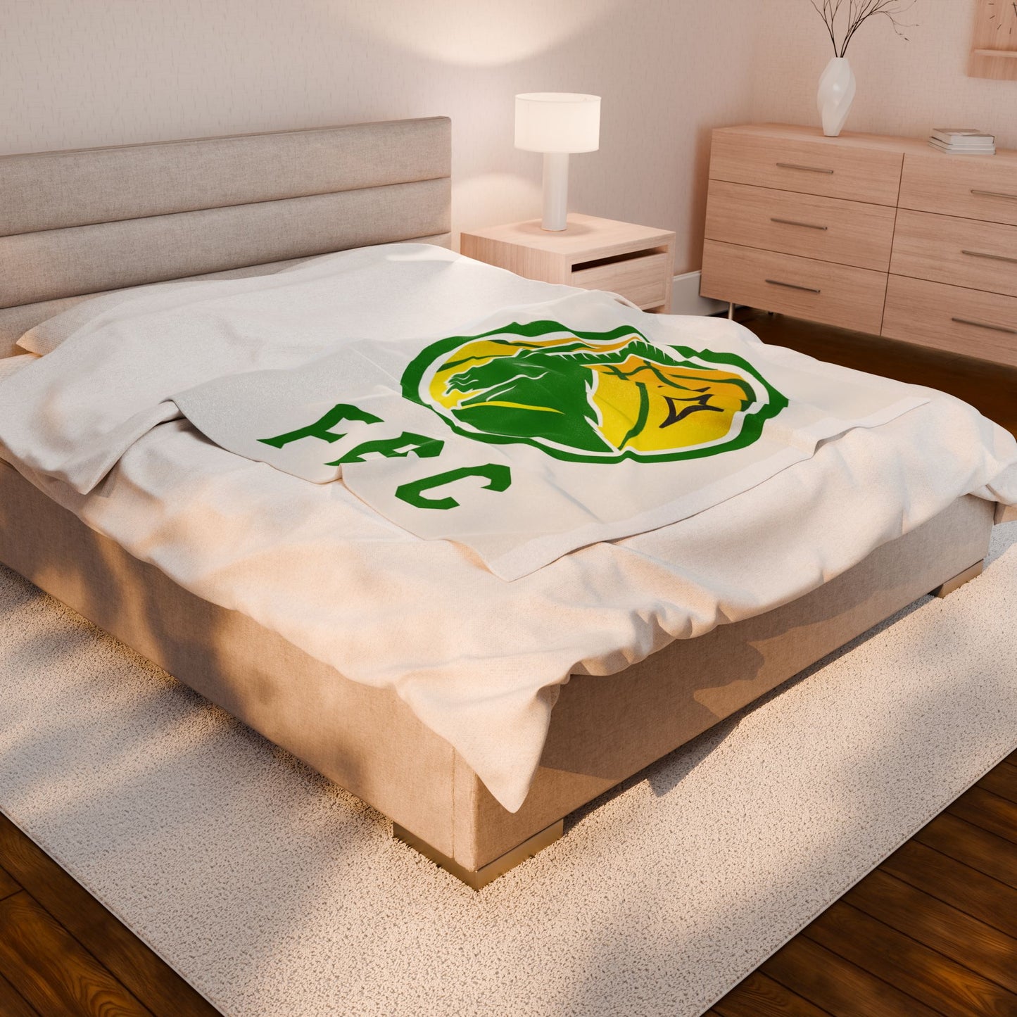 Cozy Velveteen Plush Blanket with FBC Design