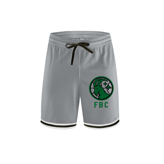 Grey Classic Stripe Trim Basketball Shorts