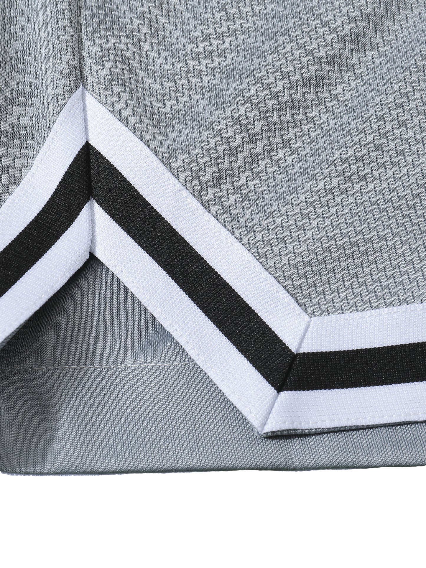 Grey Classic Stripe Trim Basketball Shorts